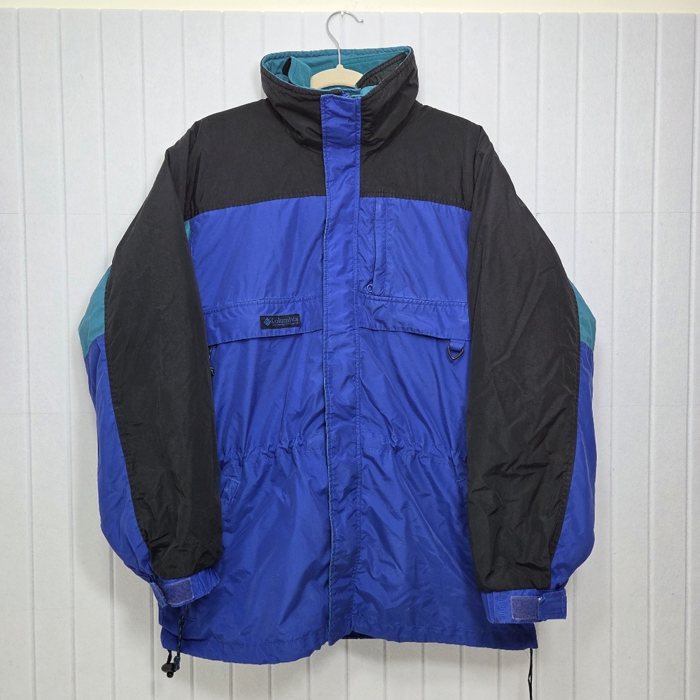 Columbia Vintage Men's Size XL blue full zip‎ colorblock vtg 90s Winter Jacket